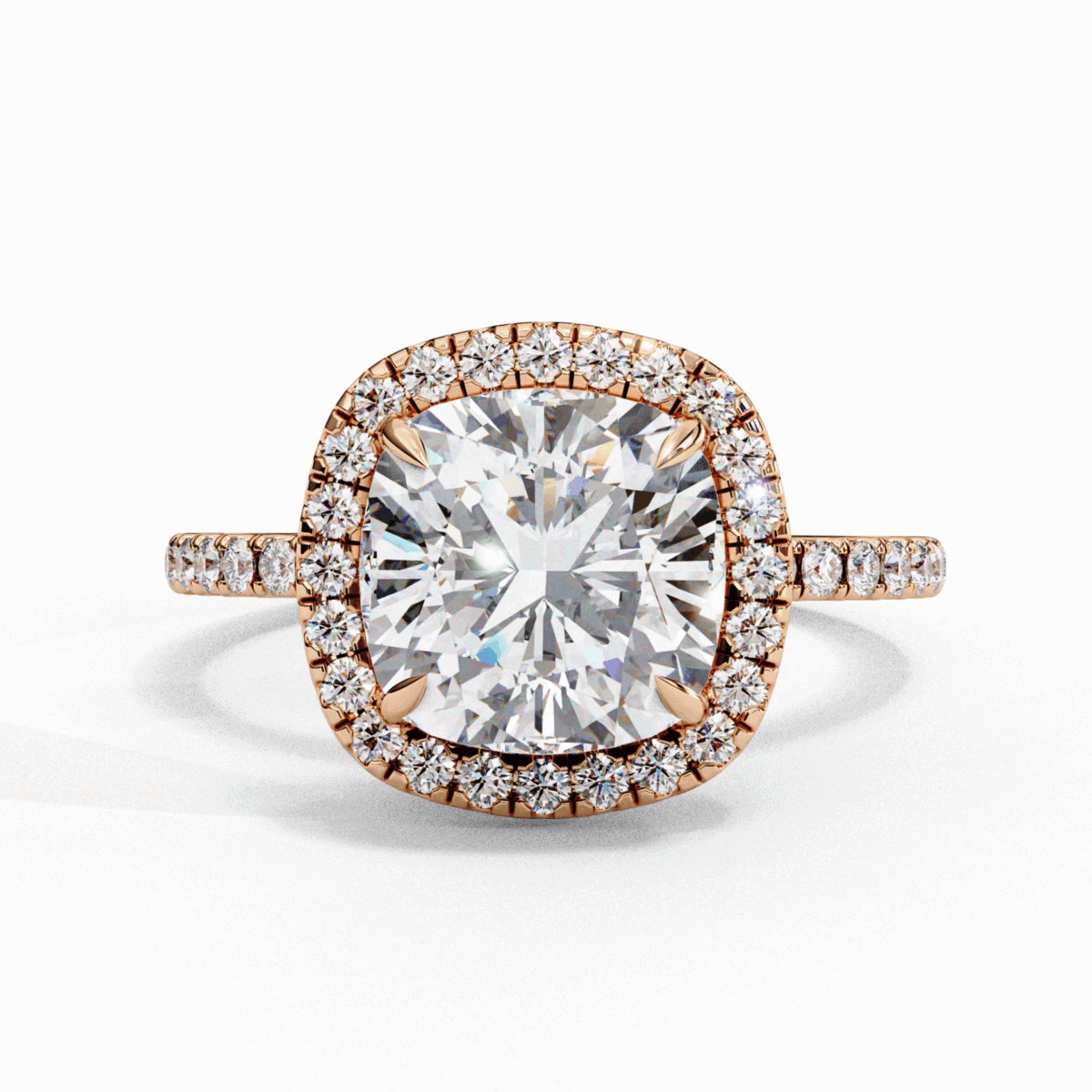 2 Carat Cushion Cut Forever Solitaire Engagement Ring  Image 9