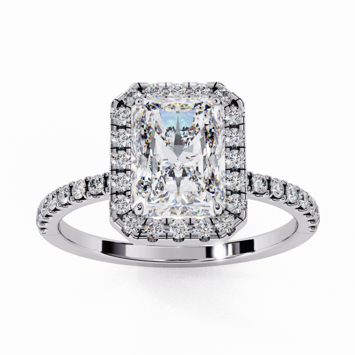 2.25 Carat Radiant Cut Forever Solitaire Engagement Ring  Image 3