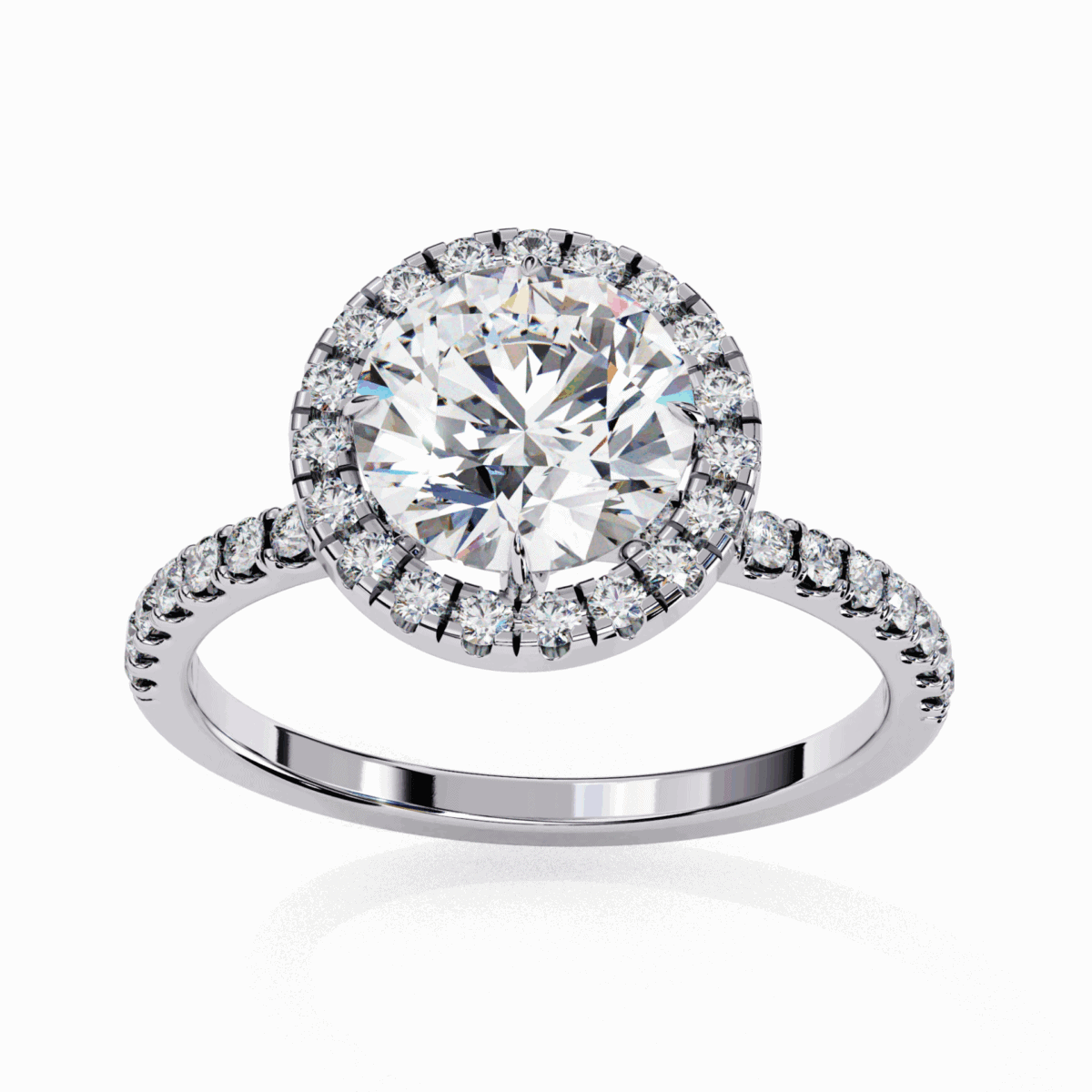 1.75 Carat Round Cut Forever Solitaire Engagement Ring  Image 4