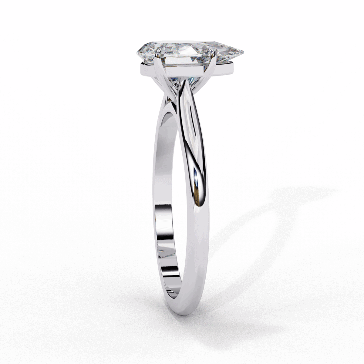LR14236P12 1 Carat Pear Cut Classic Solitaire Ring Image 1