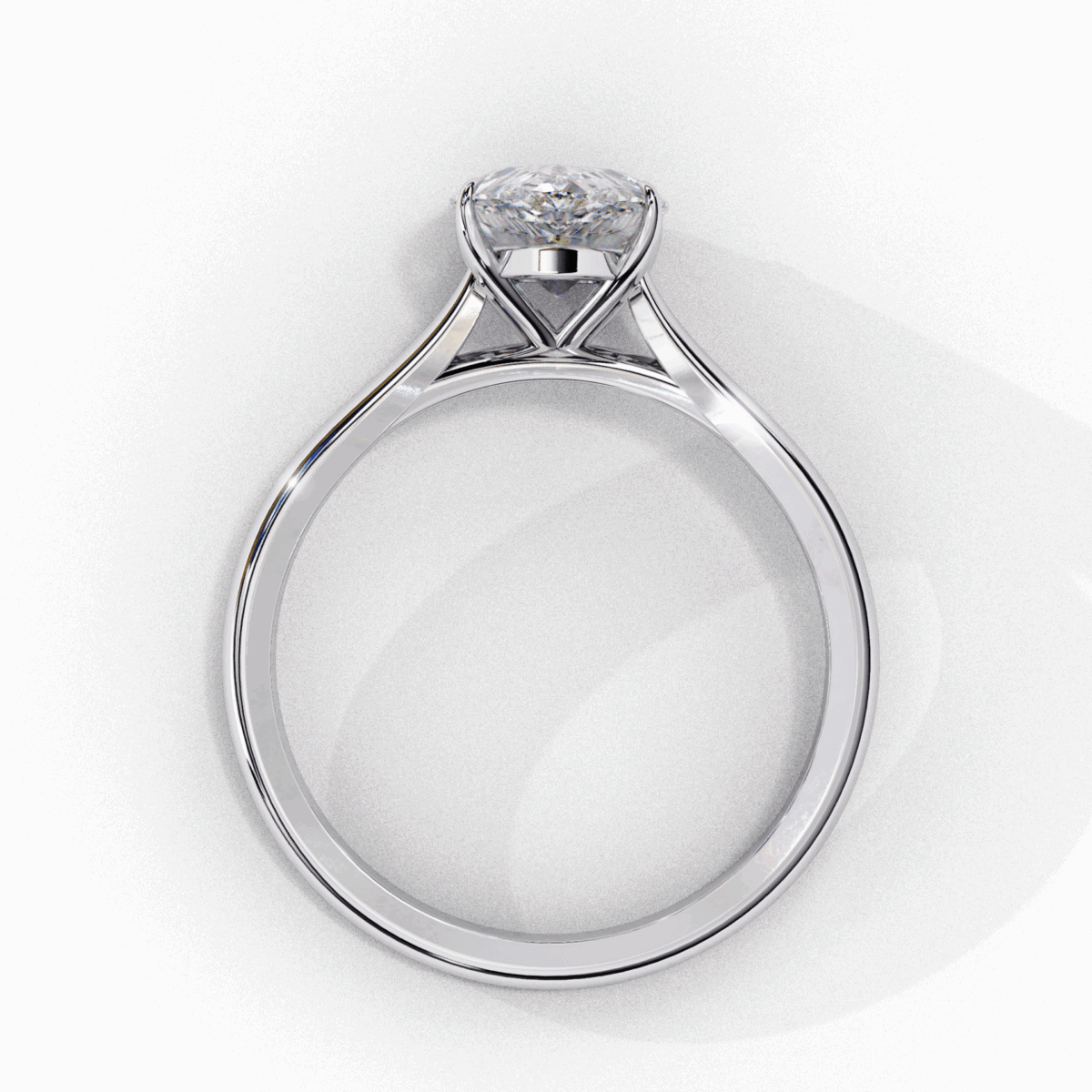 1 Carat Pear Cut Classic Solitaire Ring  Image 2
