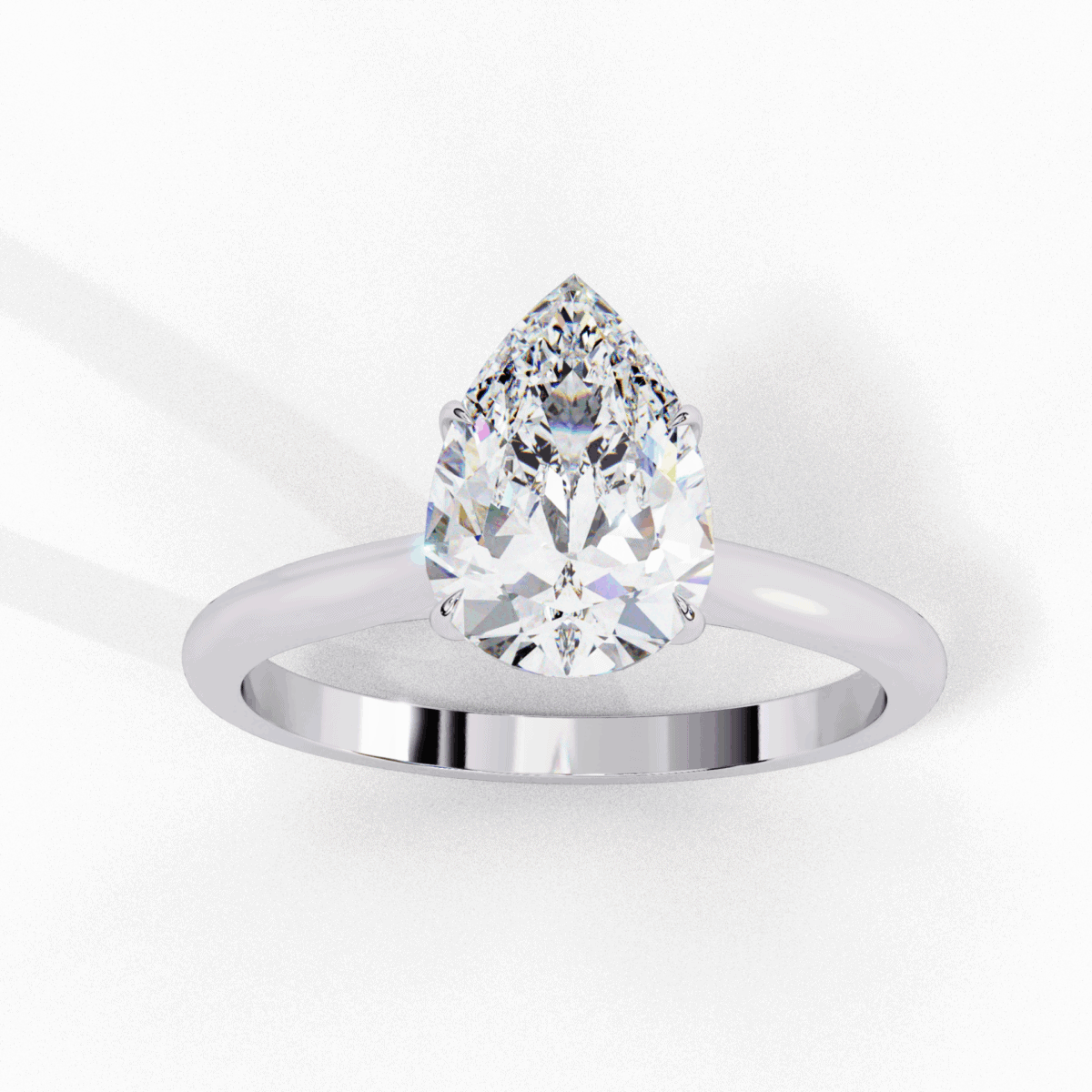 1 Carat Pear Cut Classic Solitaire Ring  Image 3