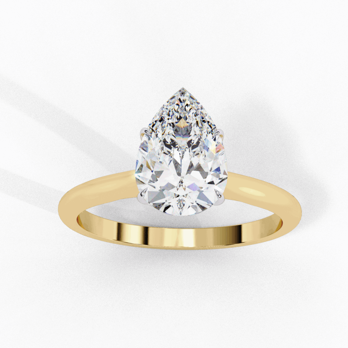 1 Carat Pear Cut Classic Solitaire Ring  Image 7