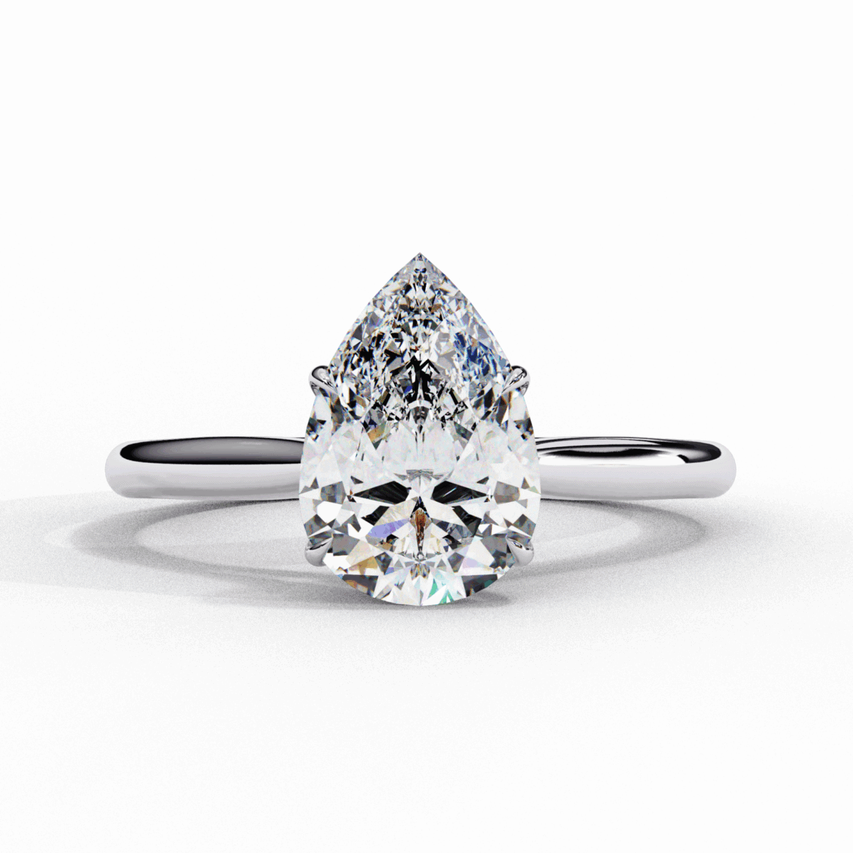 1 Carat Pear Cut Classic Solitaire Ring  Image 9