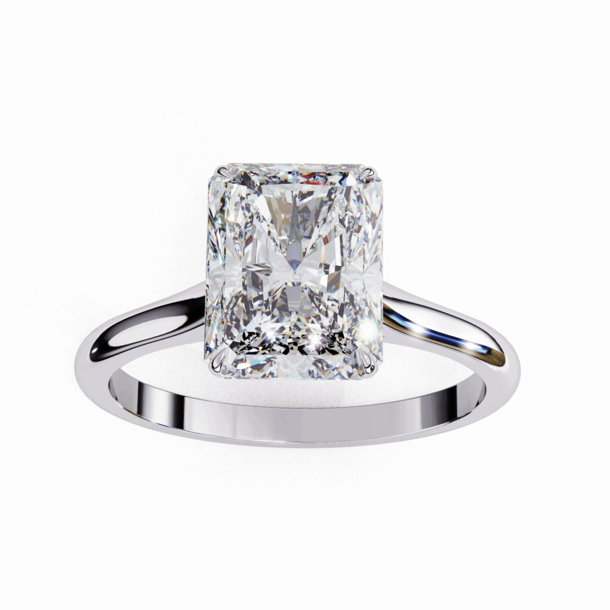 3 Carat Radiant Cut Classic Solitaire Ring  Image 4