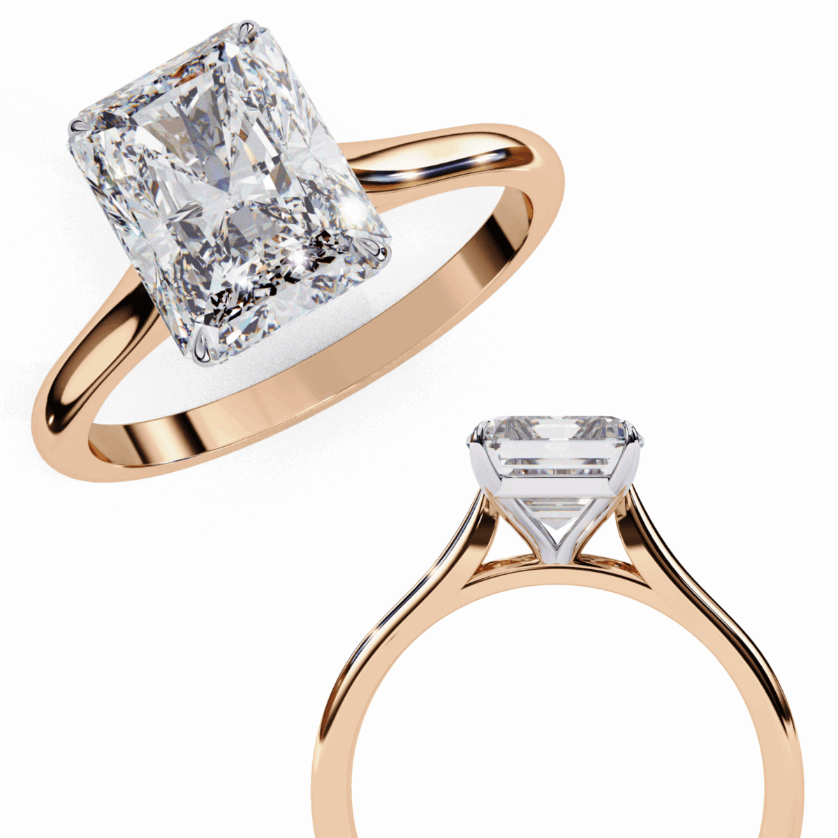 3 Carat Radiant Cut Classic Solitaire Ring  Image 12