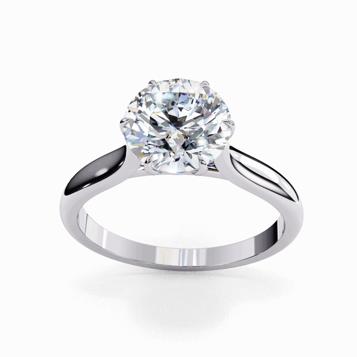 2 Carat Round Cut Classic Solitaire Ring  Image 4
