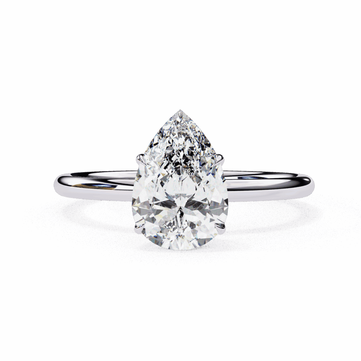 1 Carat Pear Cut The Classic Bond Solitaire Ring  Image 1