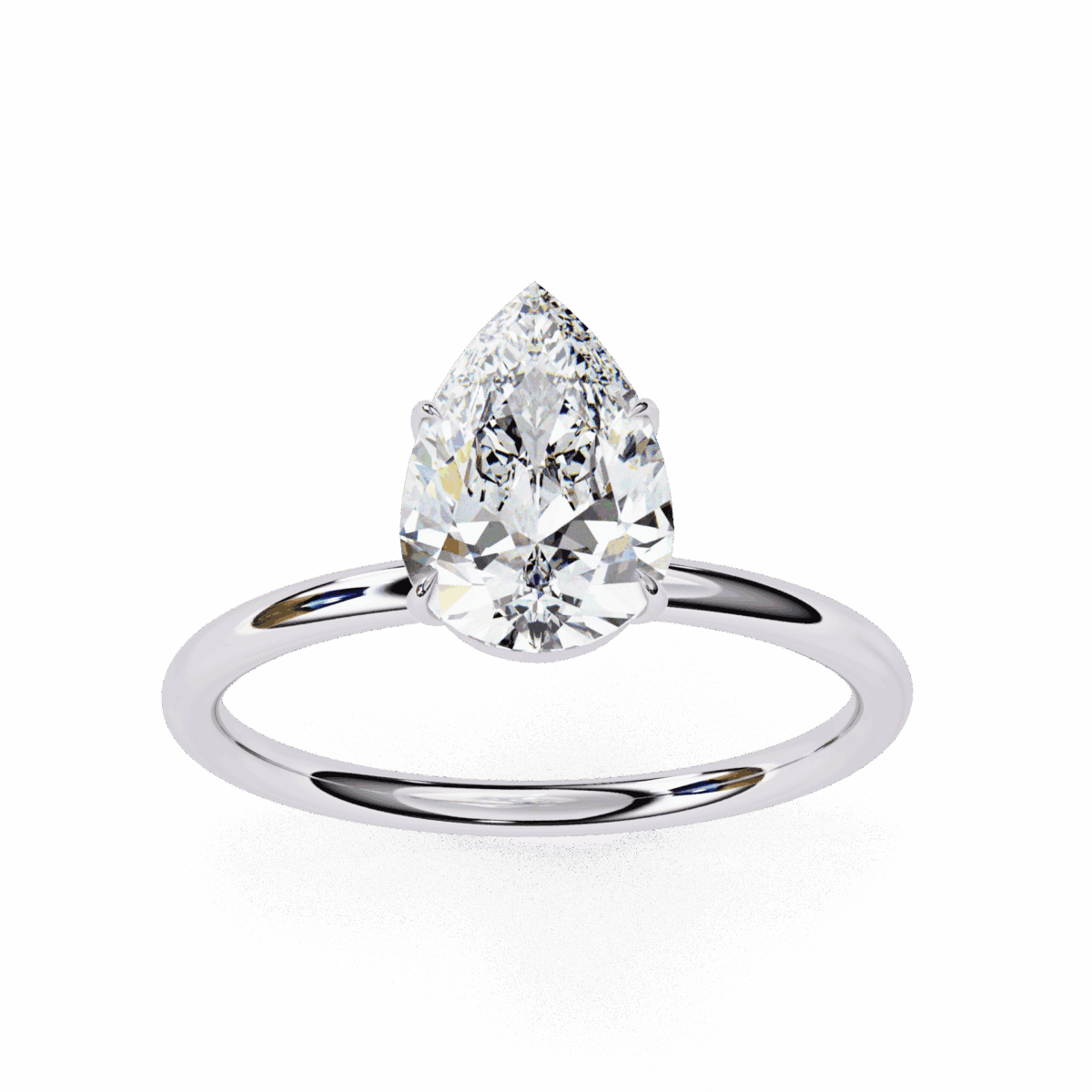 1 Carat Pear Cut The Classic Bond Solitaire Ring  Image 4