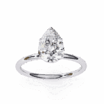 1 Carat Pear Cut The Classic Bond Solitaire Ring - Image 4