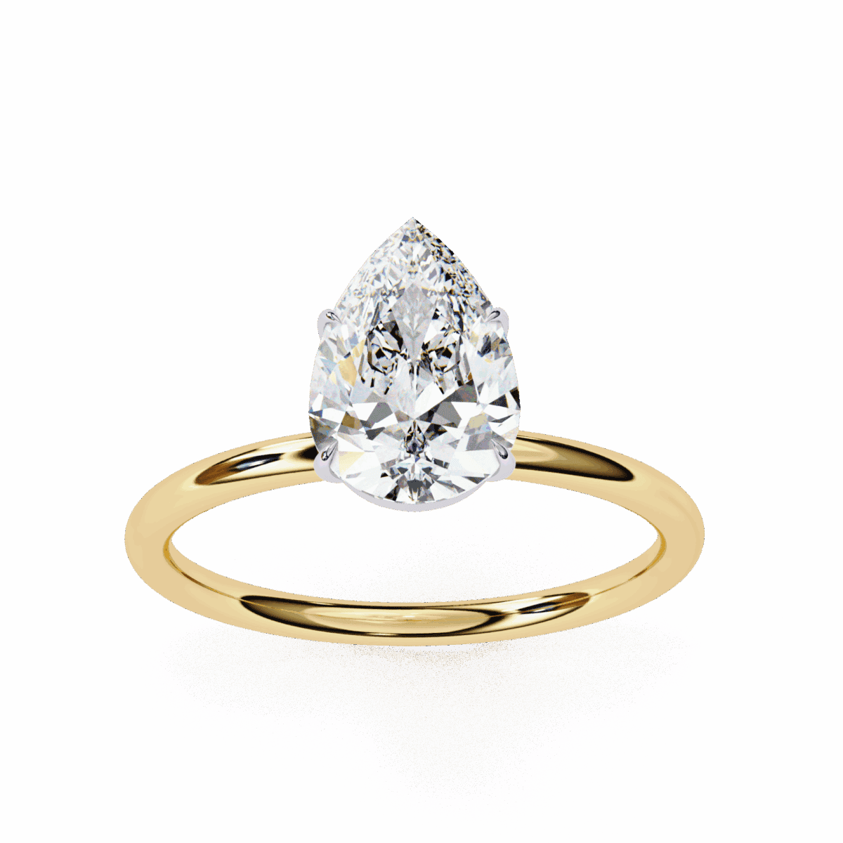 1 Carat Pear Cut The Classic Bond Solitaire Ring  Image 8