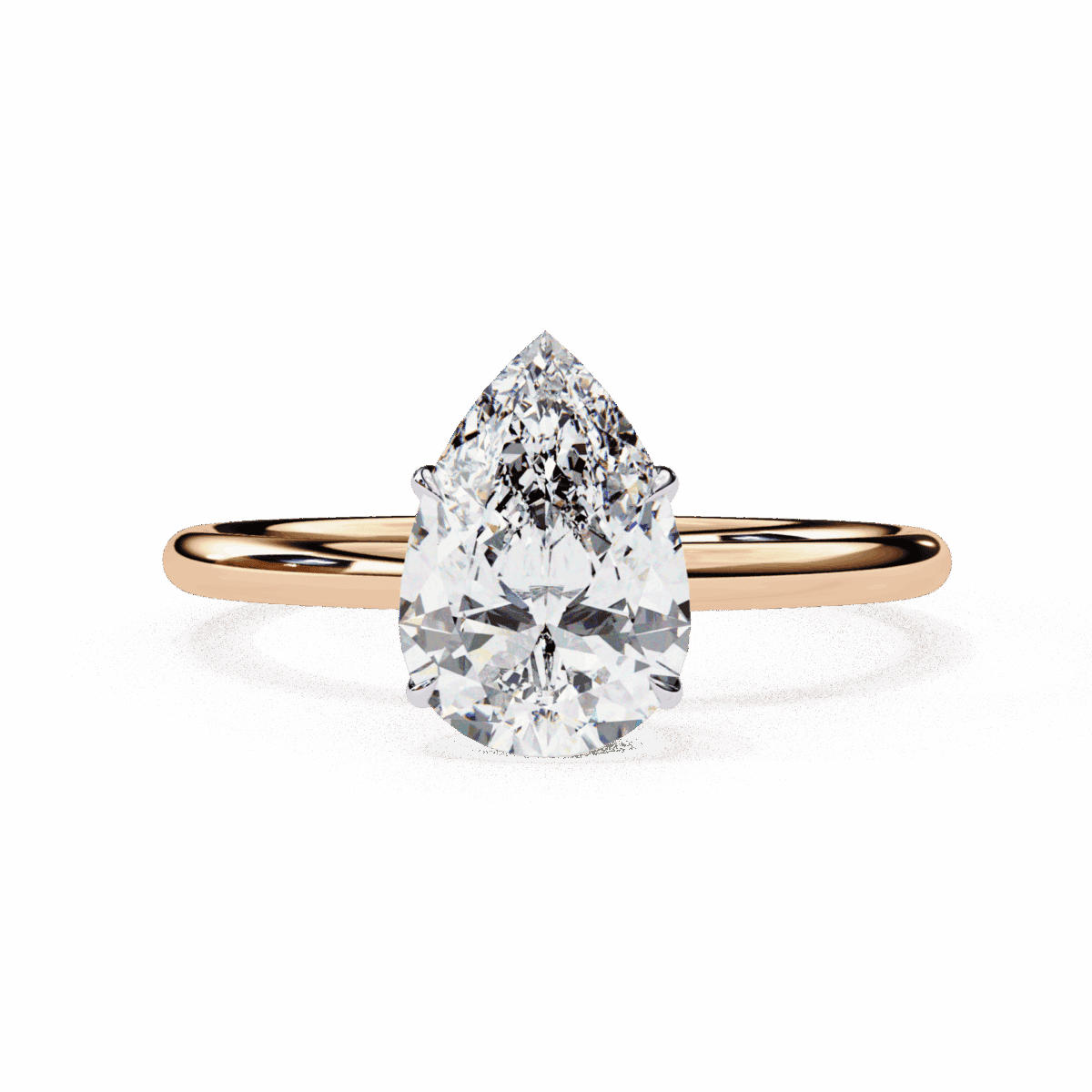 1 Carat Pear Cut The Classic Bond Solitaire Ring  Image 10