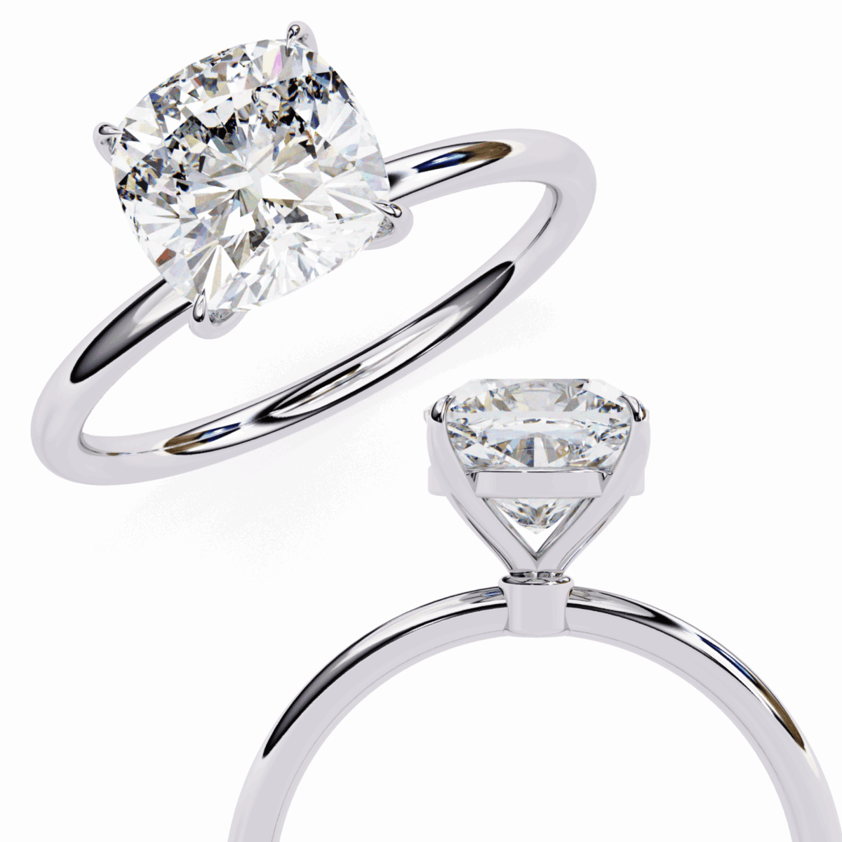 2.75 Carat Cushion Cut The Classic Bond Solitaire Ring  Image 5