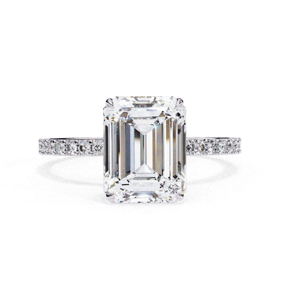 2.5 Carat Emerald Cut Modern Classic Solitaire Ring  Image 1