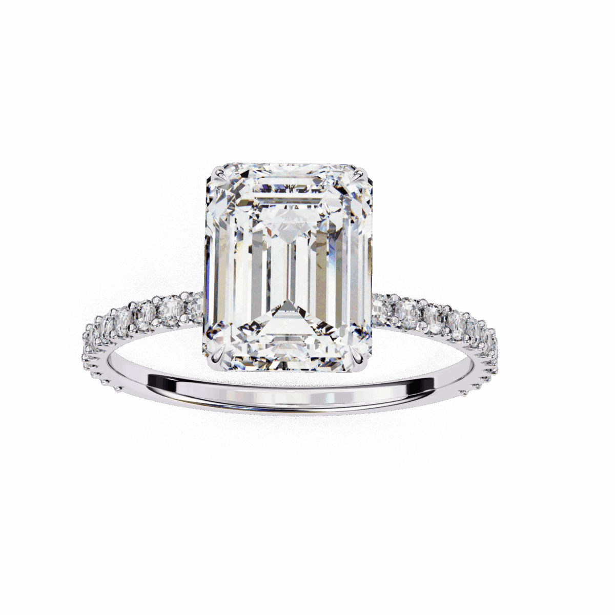 2.5 Carat Emerald Cut Modern Classic Solitaire Ring  Image 4