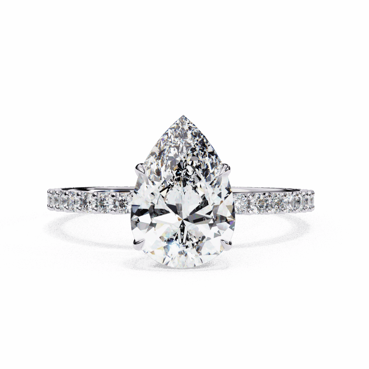 2 Carat Pear Cut Modern Classic Solitaire Ring  Image 1