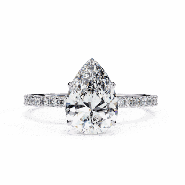 2 Carat Pear Cut Modern Classic Solitaire Ring