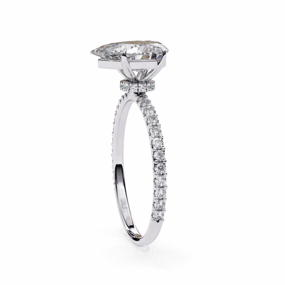 2 Carat Pear Cut Modern Classic Solitaire Ring  Image 2