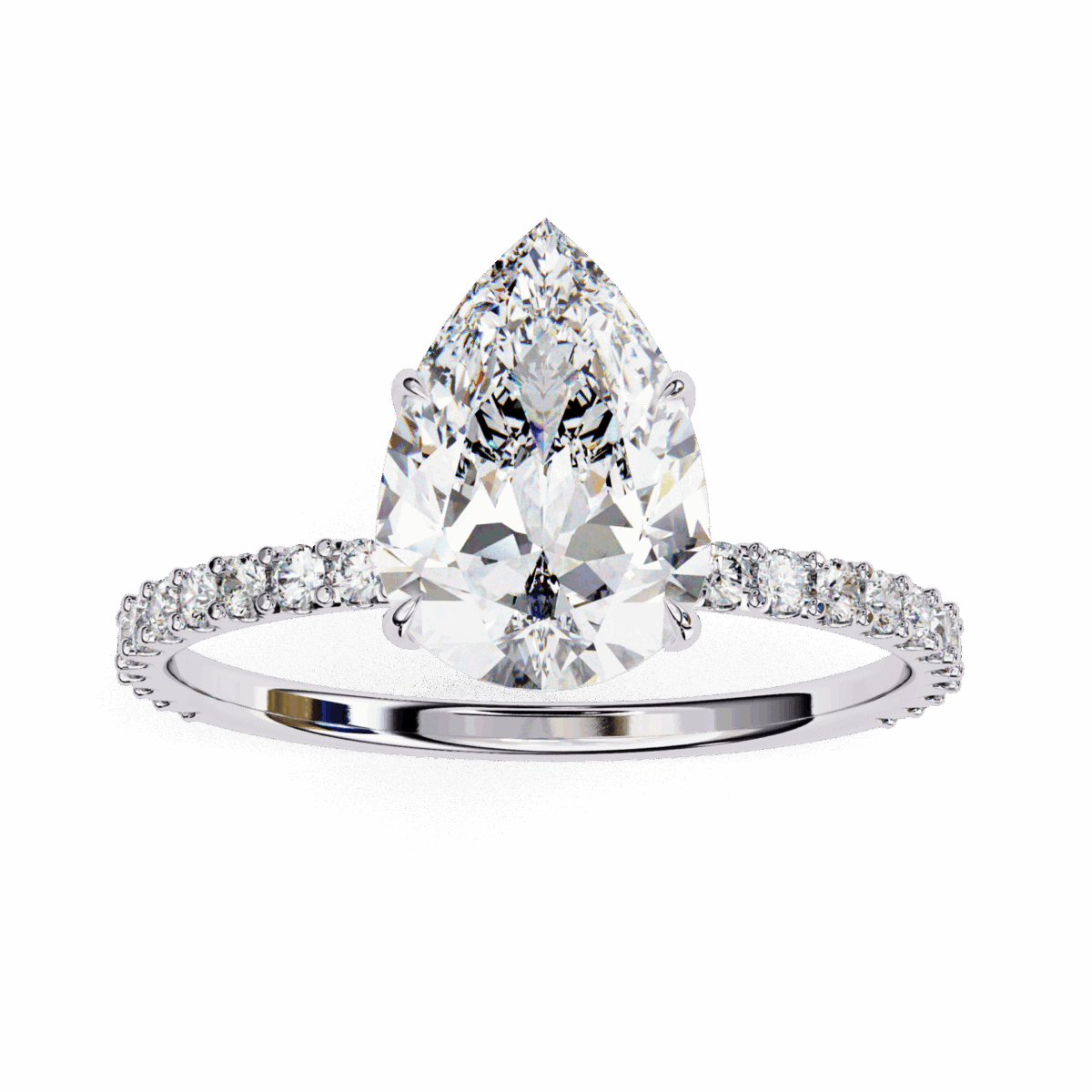 2 Carat Pear Cut Modern Classic Solitaire Ring  Image 4