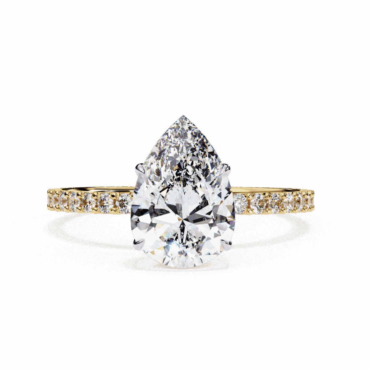 2 Carat Pear Cut Modern Classic Solitaire Ring  Image 5