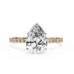 2 Carat Pear Cut Modern Classic Solitaire Ring - Image 5