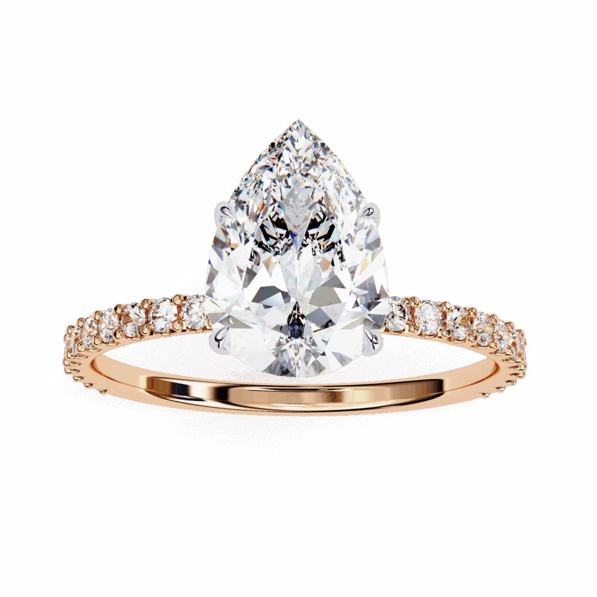 2 Carat Pear Cut Modern Classic Solitaire Ring  Image 13