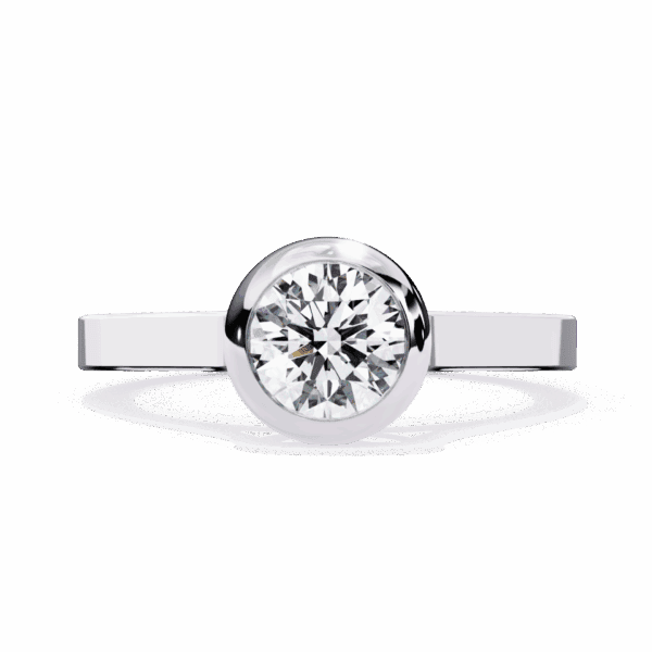 0.75 Carat Round Cut Minimalist Solitaire Engagement Ring