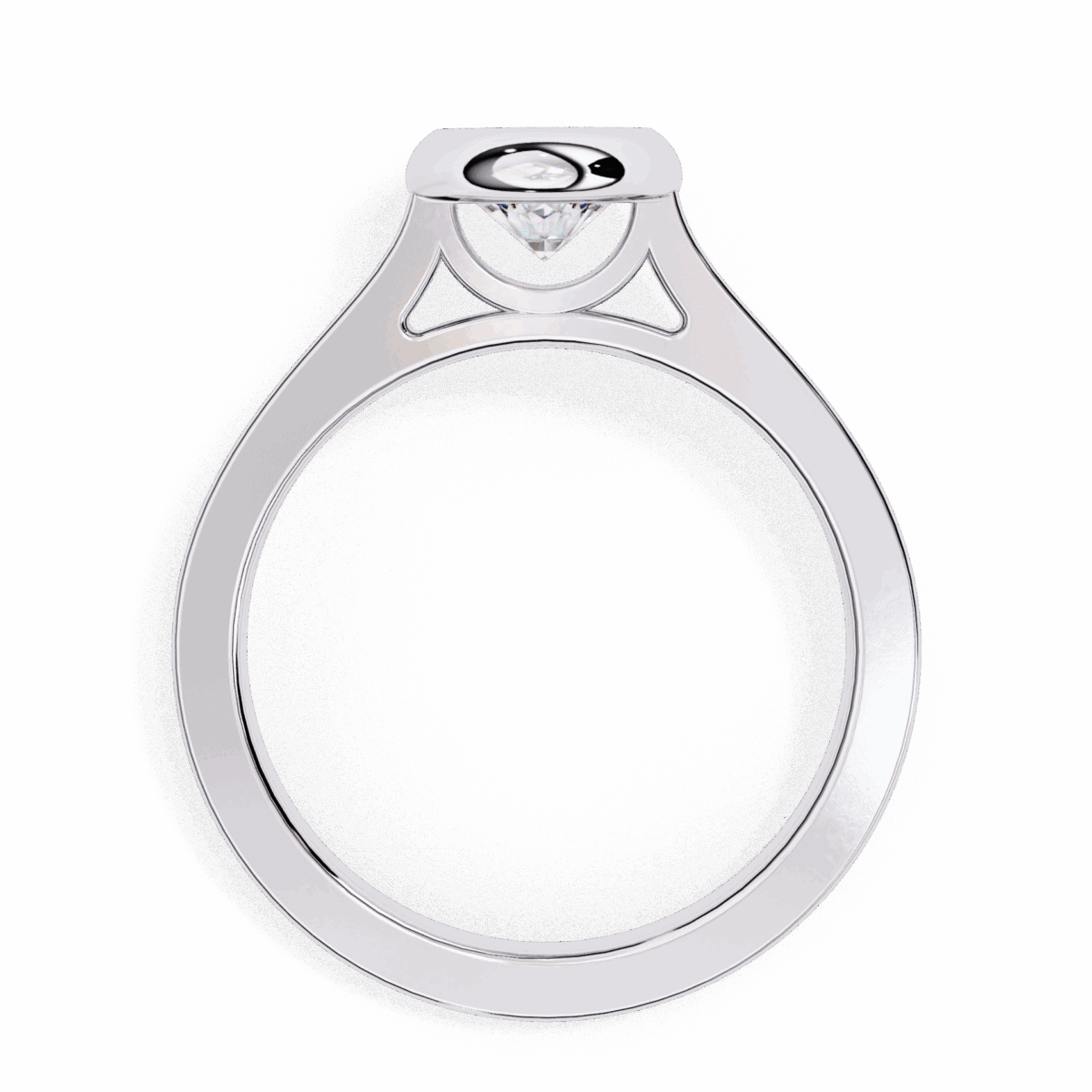 0.75 Carat Round Cut Minimalist Solitaire Engagement Ring  Image 3