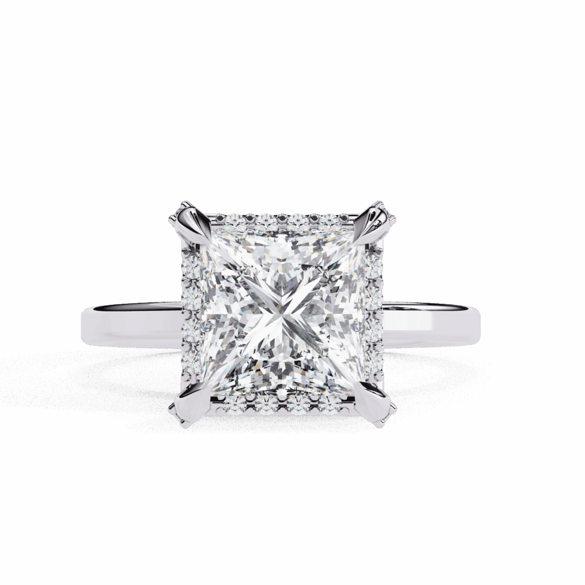 2.25 Carat Princess Cut Classic Solitaire Band  Image 1