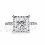 2.5 Carat Princess Cut Solitaire in Halo Setting