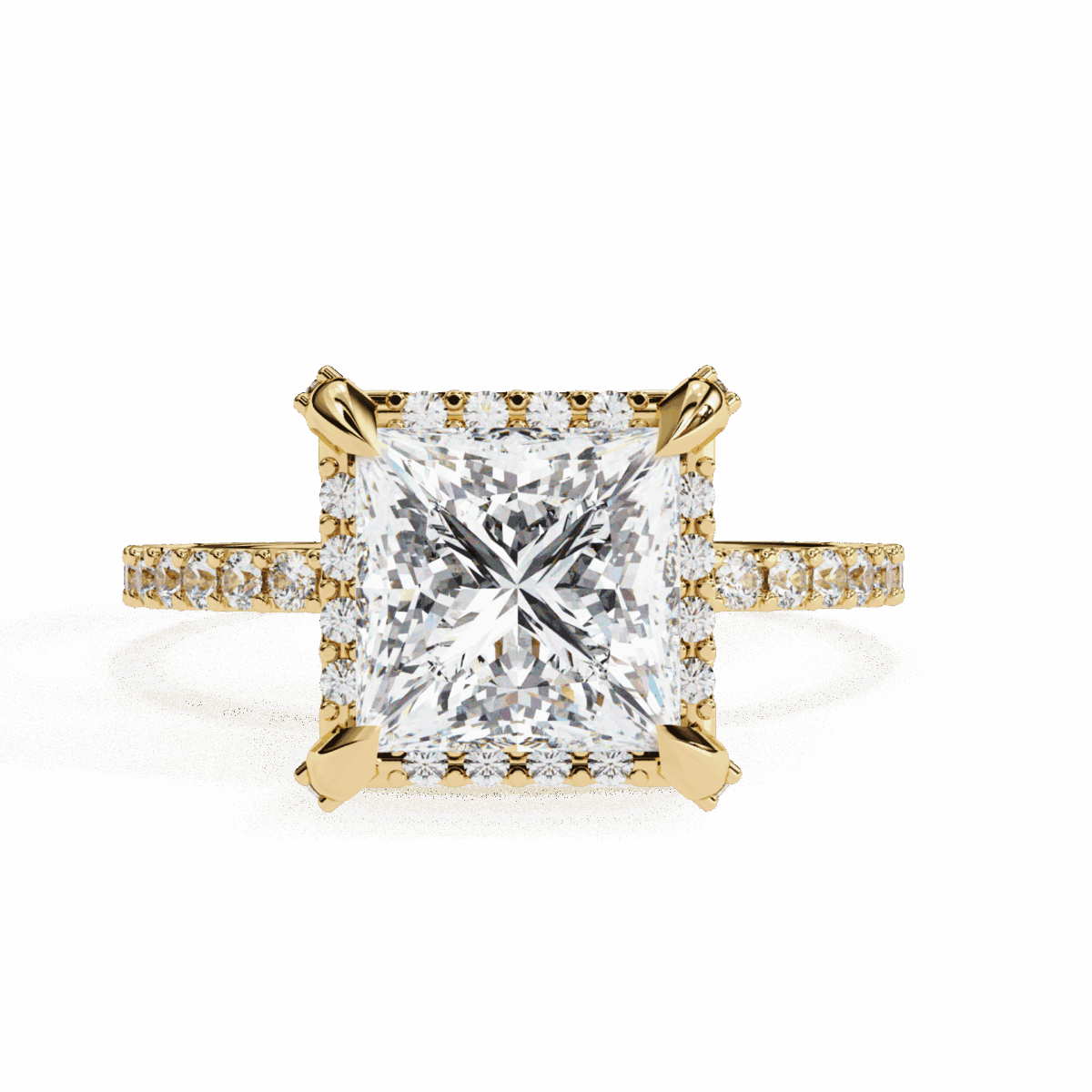 2.5 Carat Princess Cut Solitaire in Halo Setting  Image 5