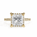 2.5 Carat Princess Cut Solitaire in Halo Setting - Image 5