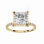 2.5 Carat Princess Cut Solitaire in Halo Setting - Image 8