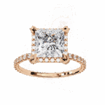 2.5 Carat Princess Cut Solitaire in Halo Setting - Image 12