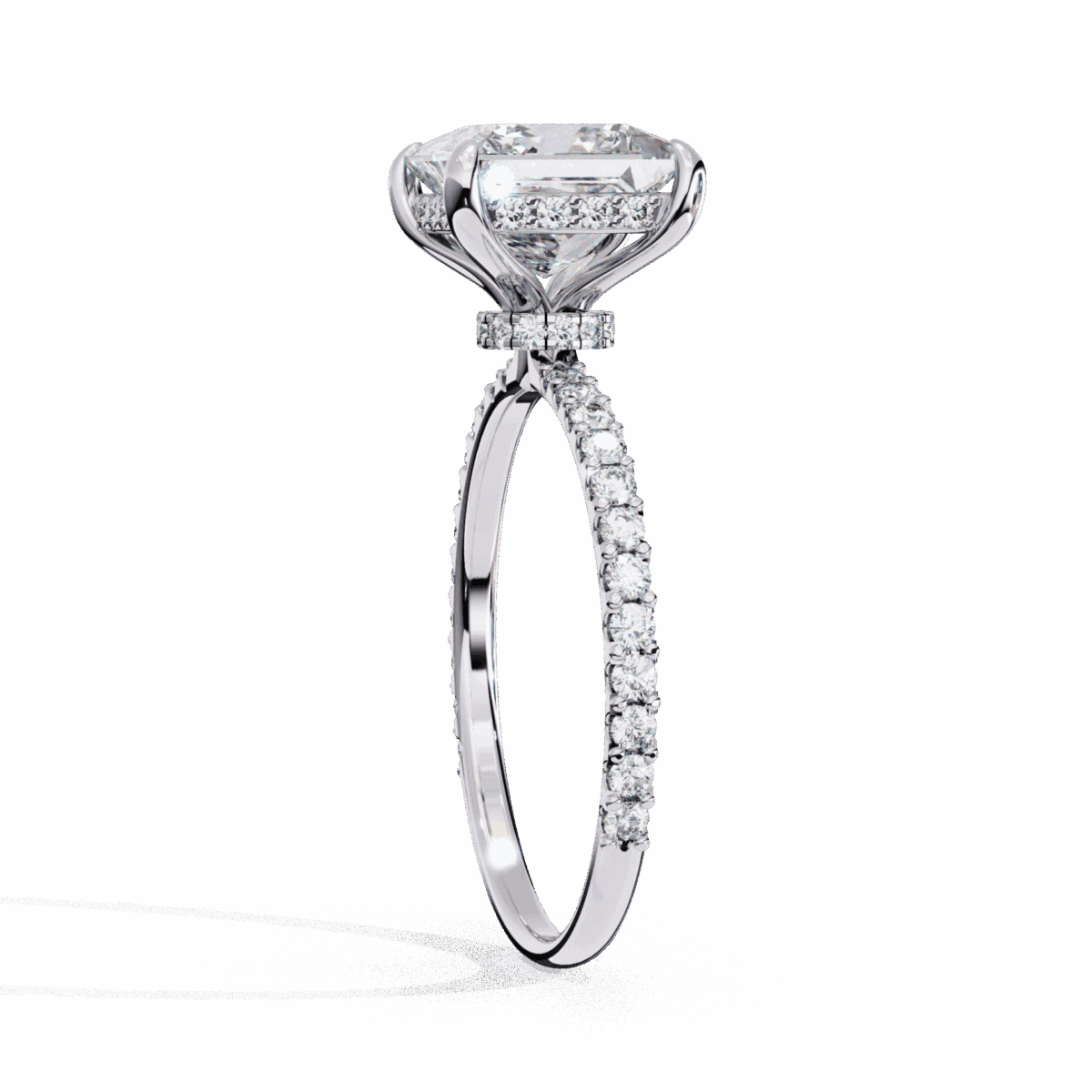 2.75 Carat Princess Cut Solitaire in Hidden Halo  Image 2