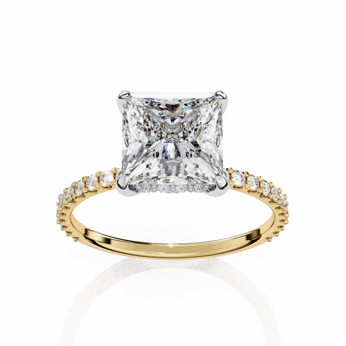 2.75 Carat Princess Cut Solitaire in Hidden Halo  Image 8