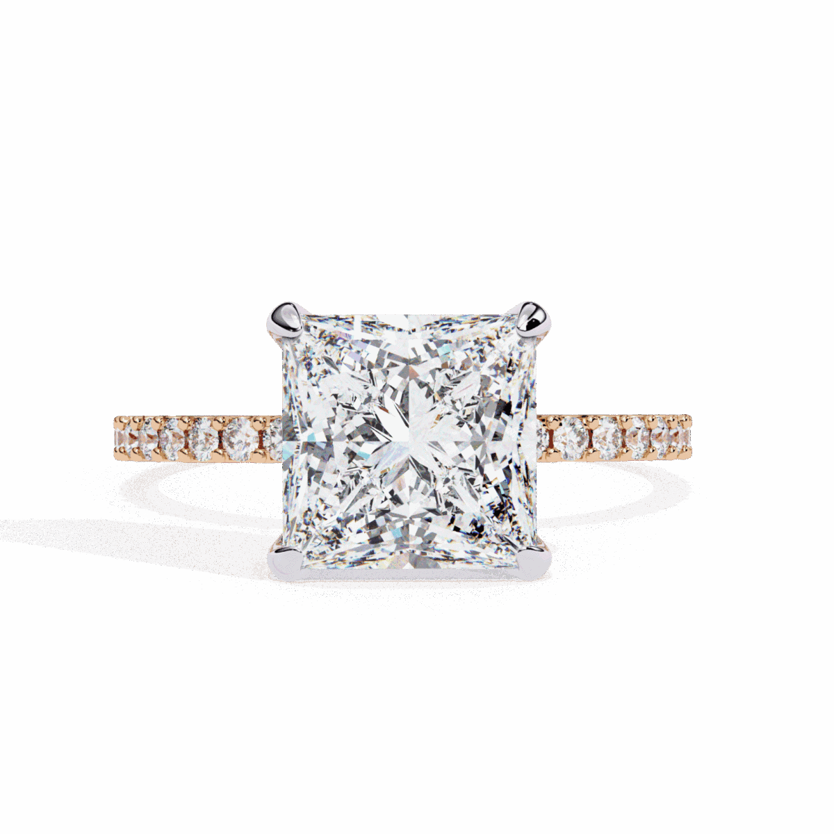 2.75 Carat Princess Cut Solitaire in Hidden Halo  Image 9