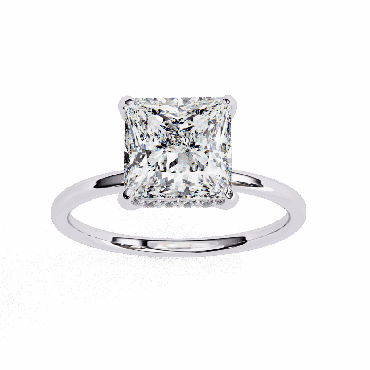 2.25 Carat Princess Cut Eternal Solitaire Wedding Ring  Image 4
