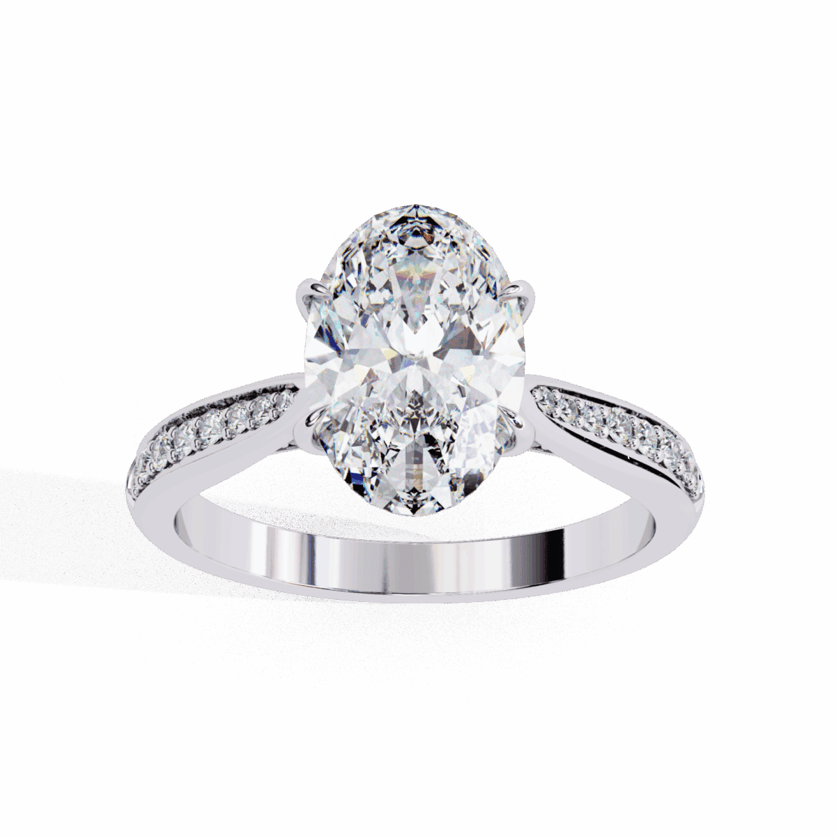2 Carat Oval Cut True Love Solitaire Ring  Image 4