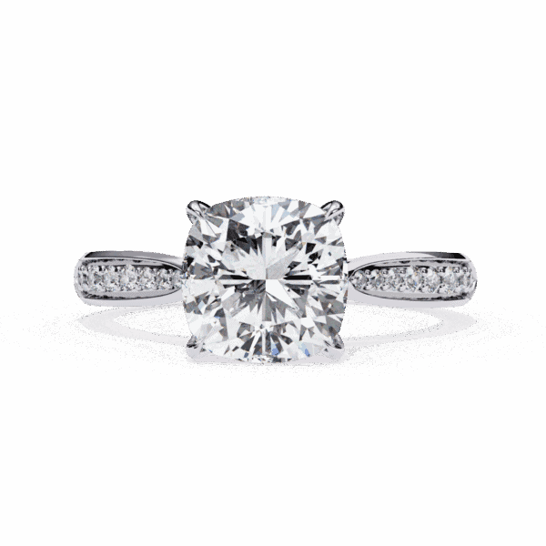 2 Carat Cushion Cut True Love Solitaire Ring