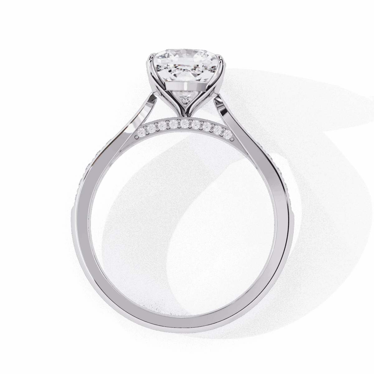 2 Carat Cushion Cut True Love Solitaire Ring  Image 3