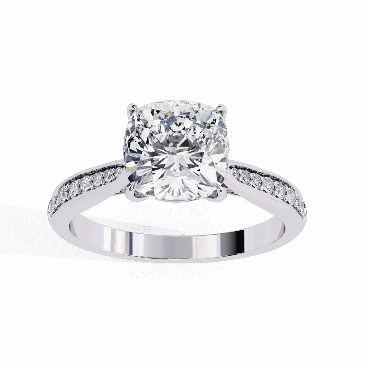 2 Carat Cushion Cut True Love Solitaire Ring  Image 4