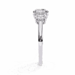 4 Carat Cushion Cut Solitaire in Three Stone Setting - Image 2