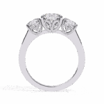 4 Carat Cushion Cut Solitaire in Three Stone Setting - Image 3