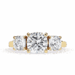 4 Carat Cushion Cut Solitaire in Three Stone Setting - Image 5