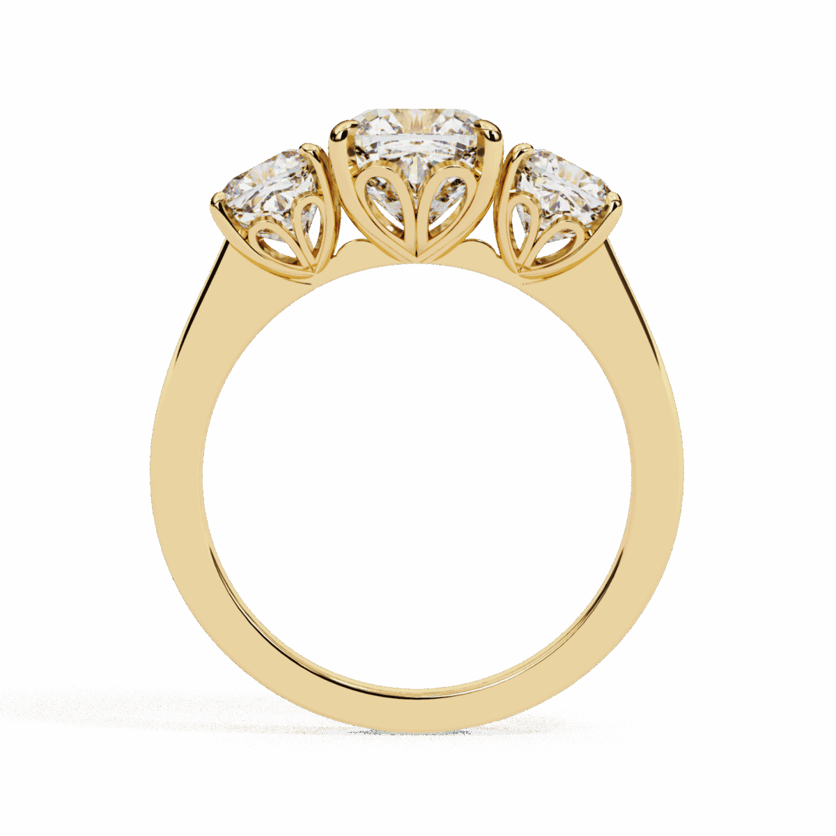 4 Carat Cushion Cut Solitaire in Three Stone Setting  Image 7