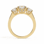 4 Carat Cushion Cut Solitaire in Three Stone Setting - Image 7