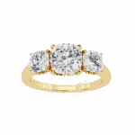 4 Carat Cushion Cut Solitaire in Three Stone Setting - Image 8