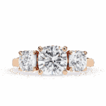 4 Carat Cushion Cut Solitaire in Three Stone Setting - Image 9