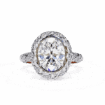 3.25 Carat Oval Cut Solitaire in Halo Setting